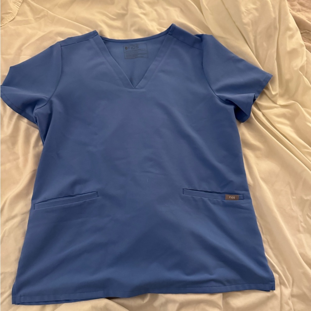 Figs Light Blue Scrub Top